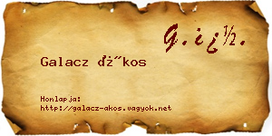 Galacz Ákos névjegykártya
